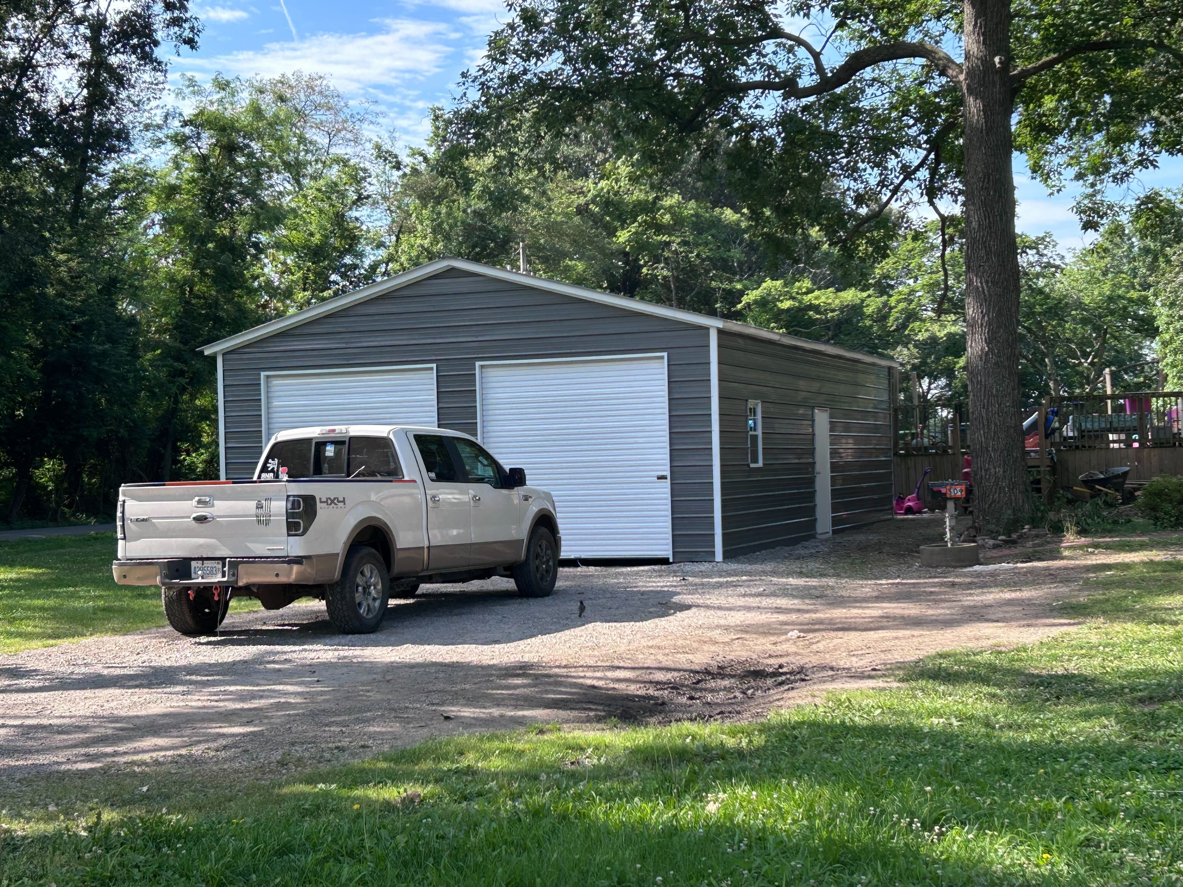 Residential garage front view
