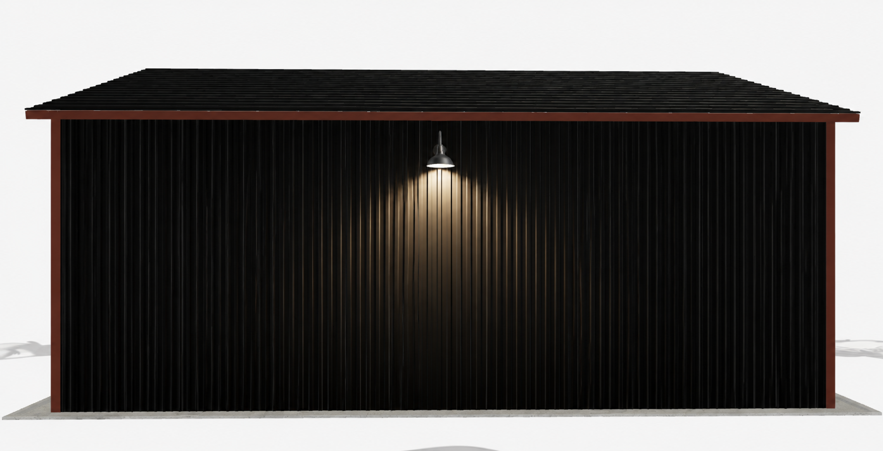 Residential garage open-front rendering